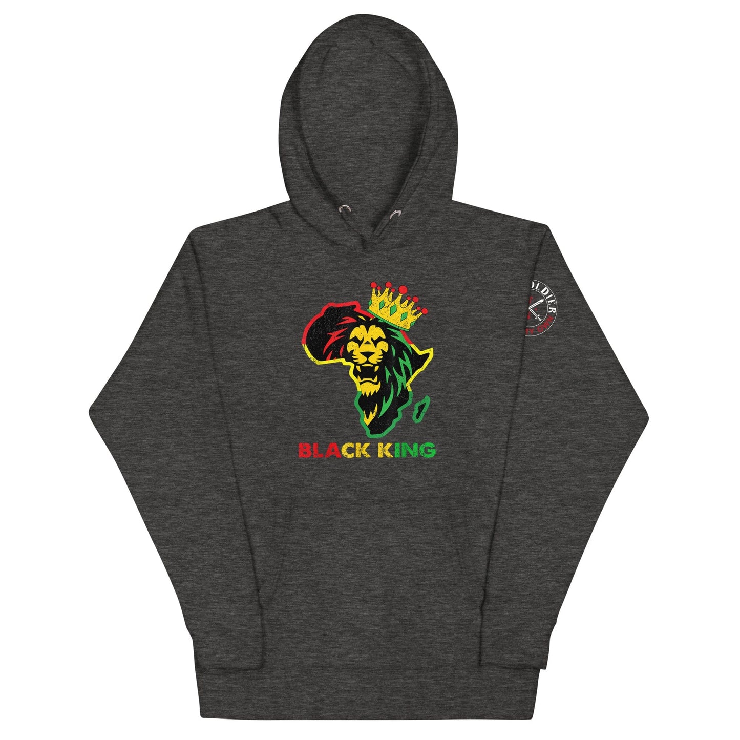 Tru Soldier Sportswear  Charcoal Heather / S Black King Hoodie