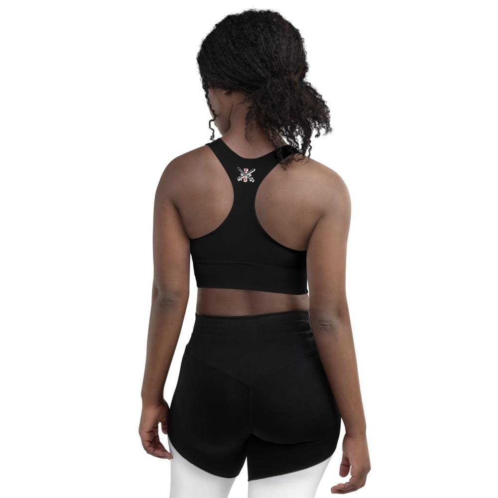 Tru Soldier Sportswear Black Longline sports bra