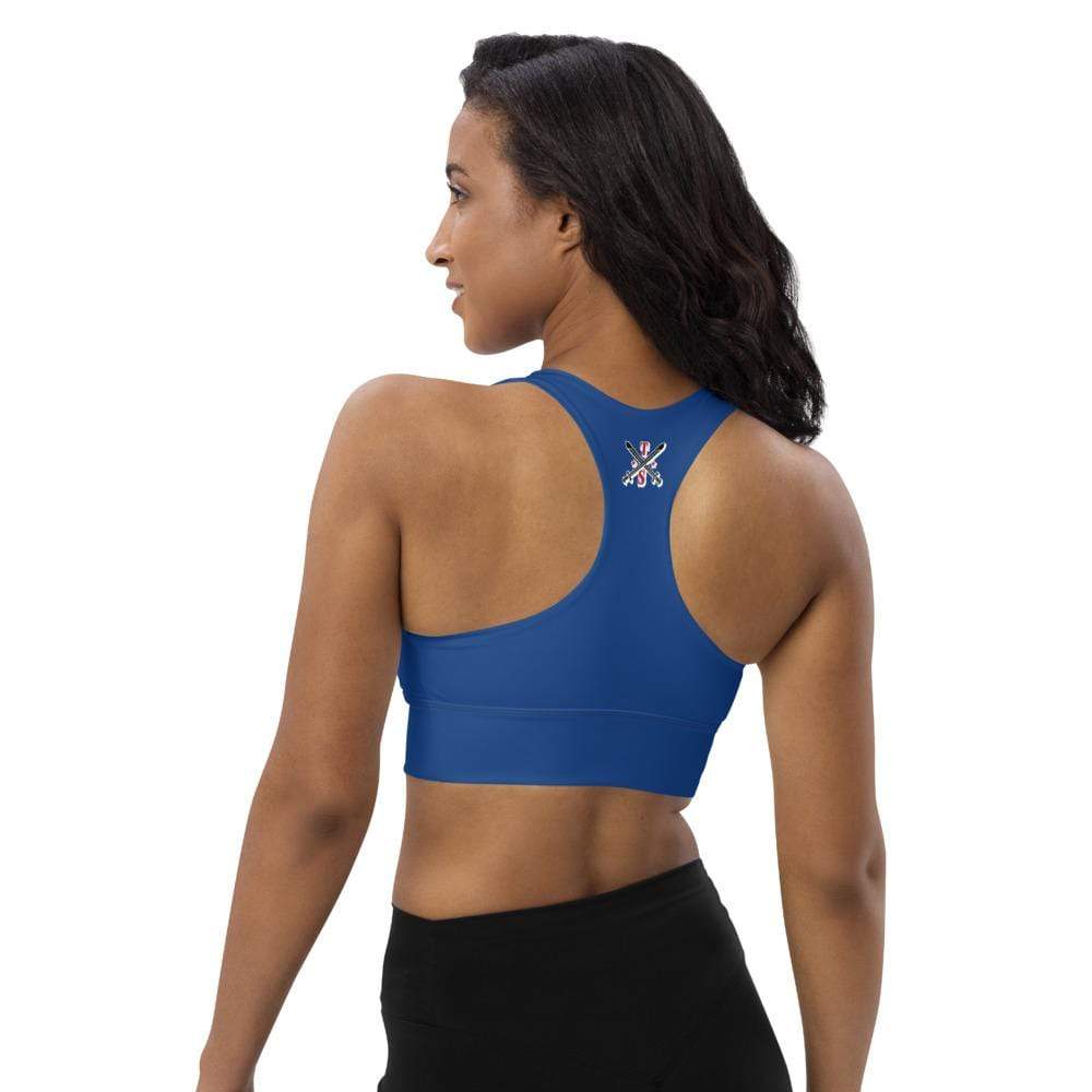 Tru Soldier Sportswear Blue Longline sports bra