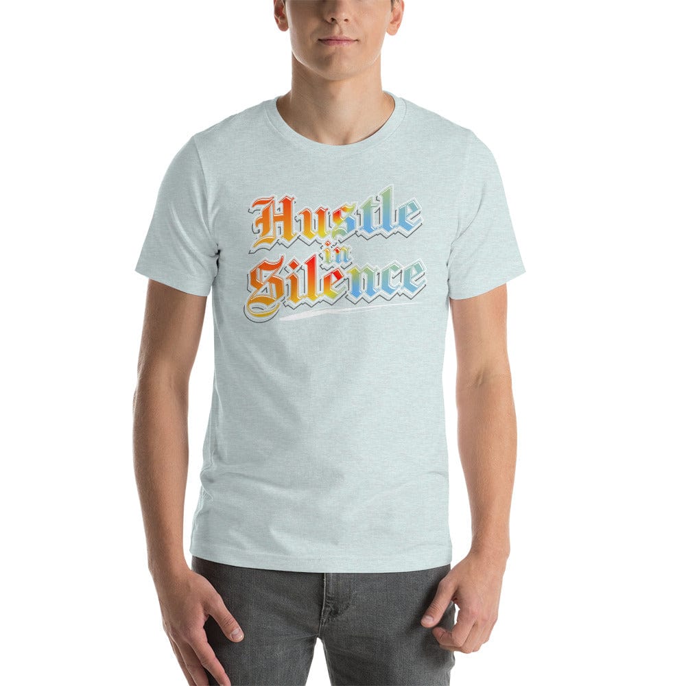 Tru Soldier Sportswear Heather Prism Ice Blue / XS Hustle In Silence t-shirt