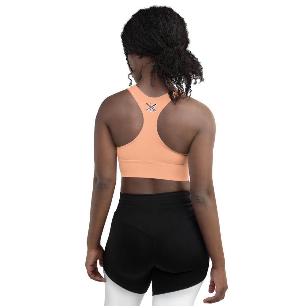 Tru Soldier Sportswear Peach Longline sports bra