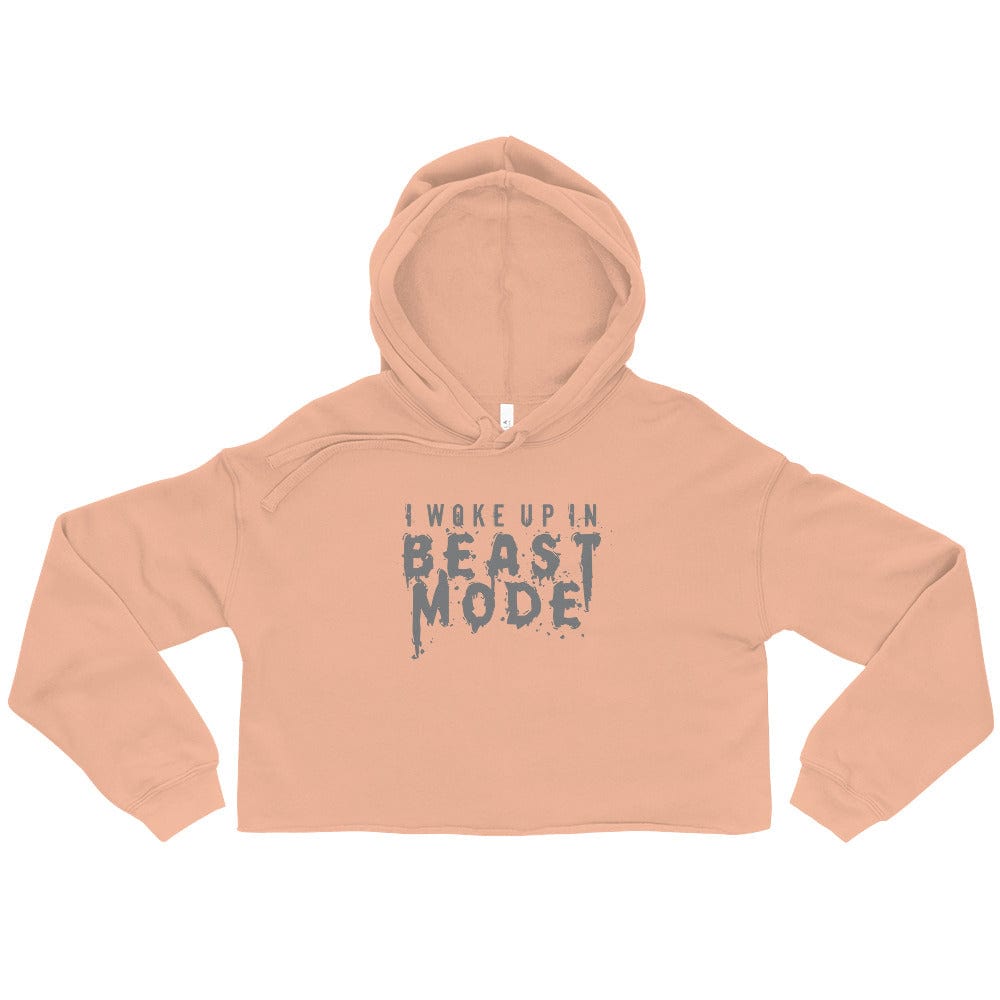 Tru Soldier Sportswear Peach / S I Woke Up In Beast Mode Crop Hoodie