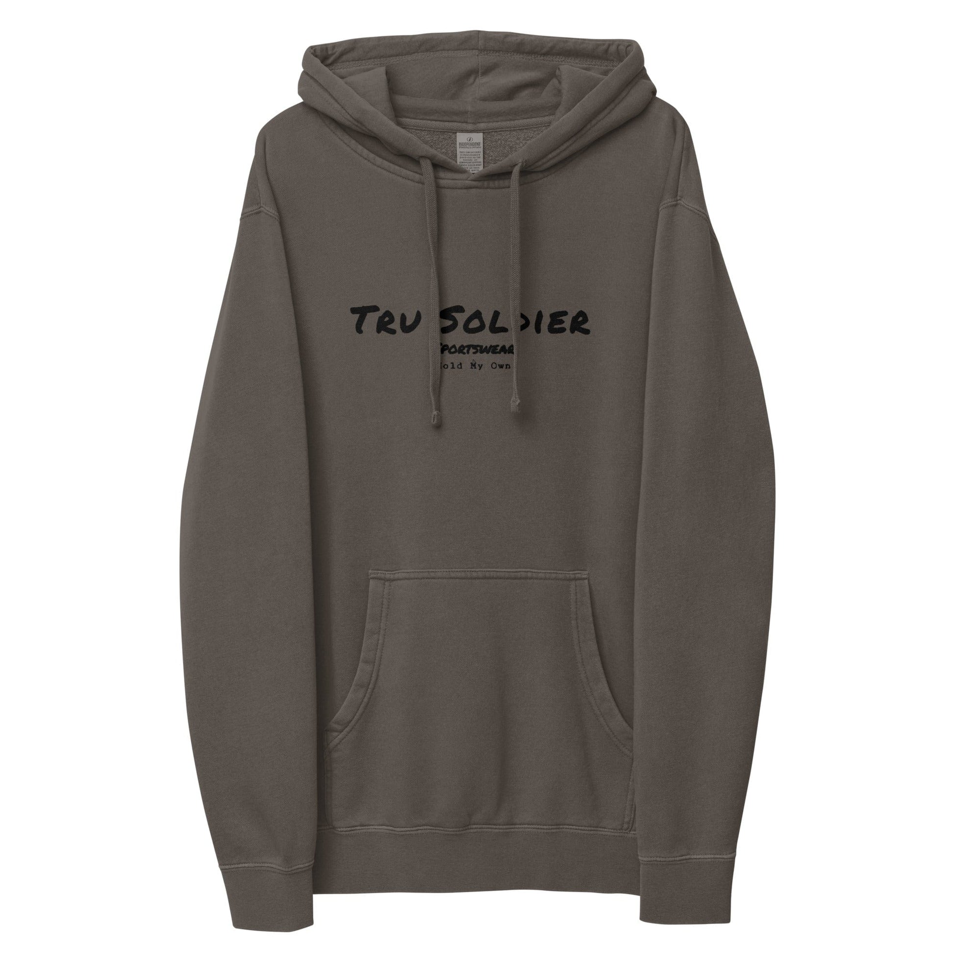 Tru Soldier Sportswear  Pigment Black / S Signature embroidered Unisex pigment-dyed hoodie