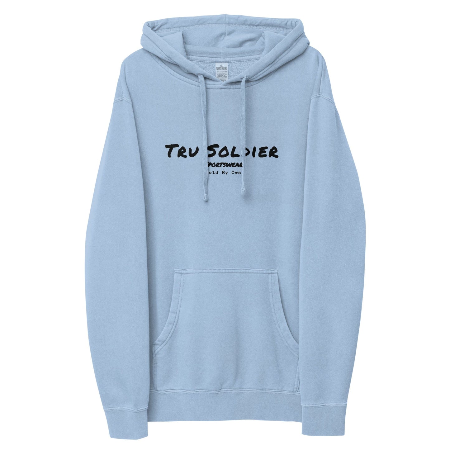 Tru Soldier Sportswear  Pigment Light Blue / S Signature embroidered Unisex pigment-dyed hoodie