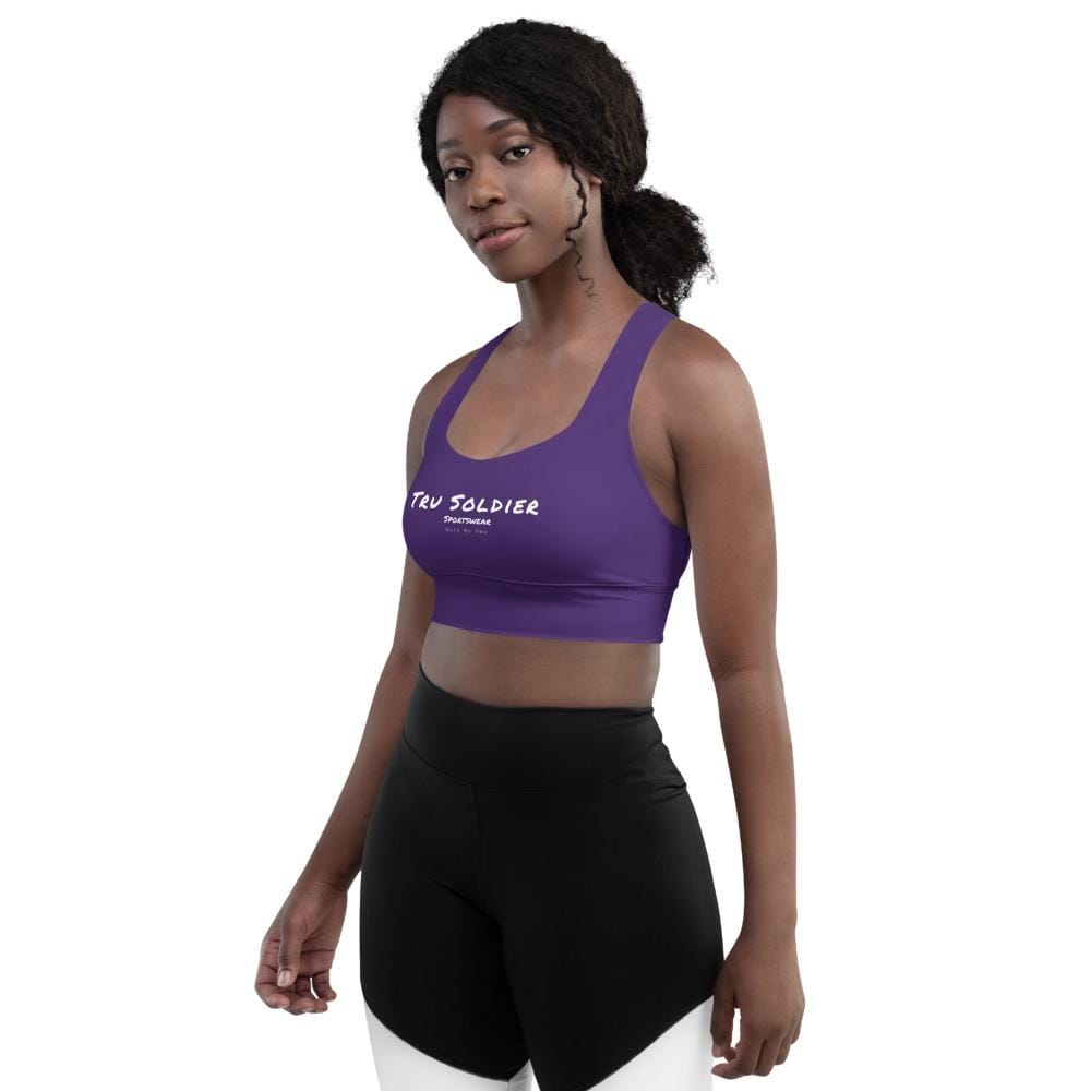 Tru Soldier Sportswear Purple Longline sports bra