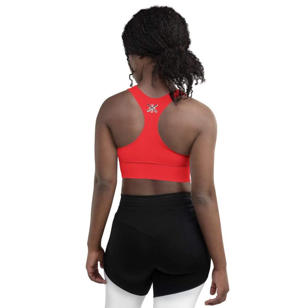 Tru Soldier Sportswear Red Longline sports bra