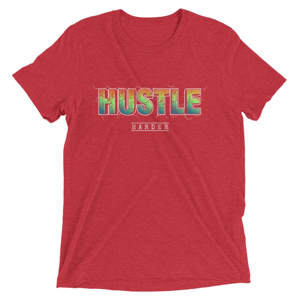 Tru Soldier Sportswear  Red Triblend / XS Hustle Harder t-shirt
