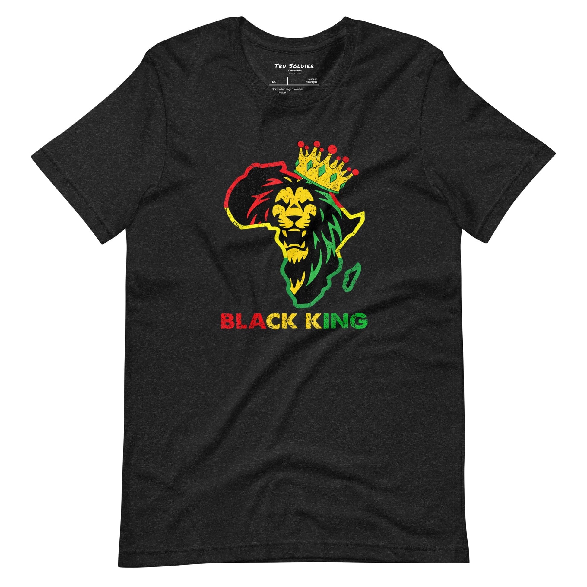 Tru Soldier Sportswear  Black Heather / XS Black King t-shirt
