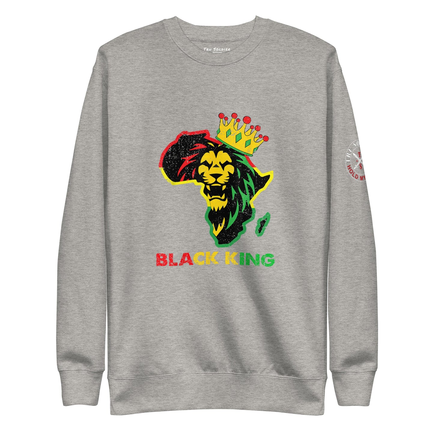 Tru Soldier Sportswear  Carbon Grey / S Black King Premium Sweatshirt