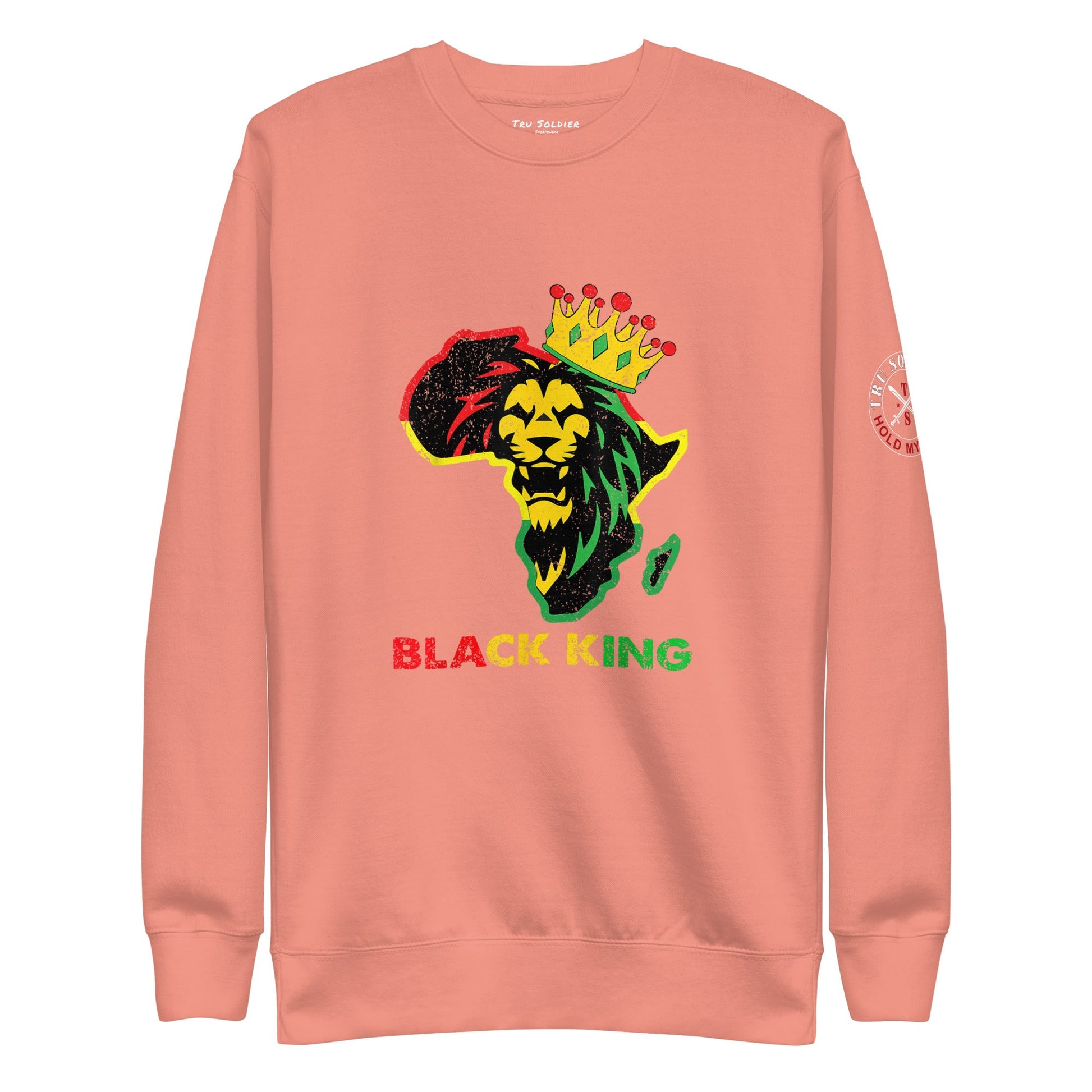 Tru Soldier Sportswear  Dusty Rose / S Black King Premium Sweatshirt