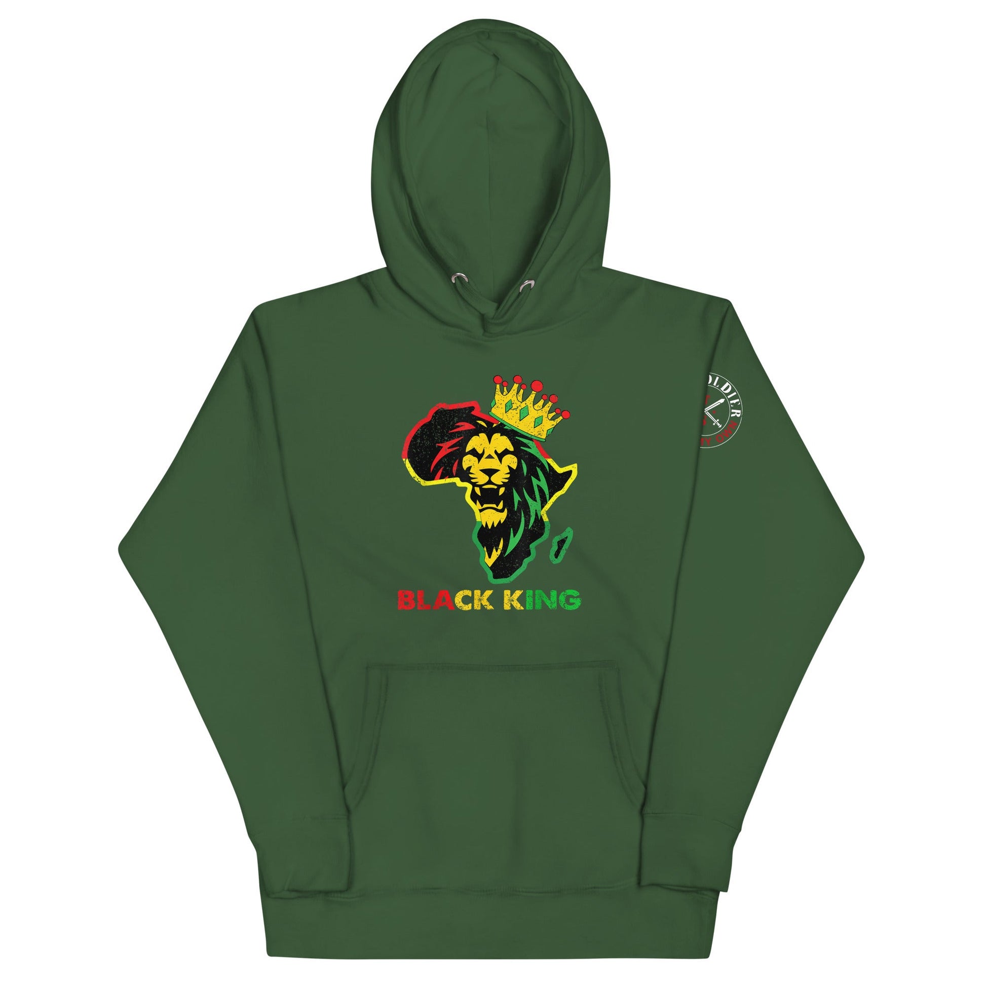 Tru Soldier Sportswear  Forest Green / S Black King Hoodie