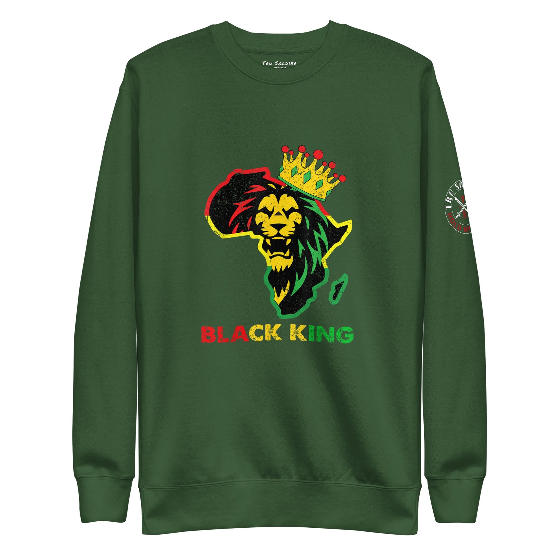 Tru Soldier Sportswear  Forest Green / S Black King Premium Sweatshirt
