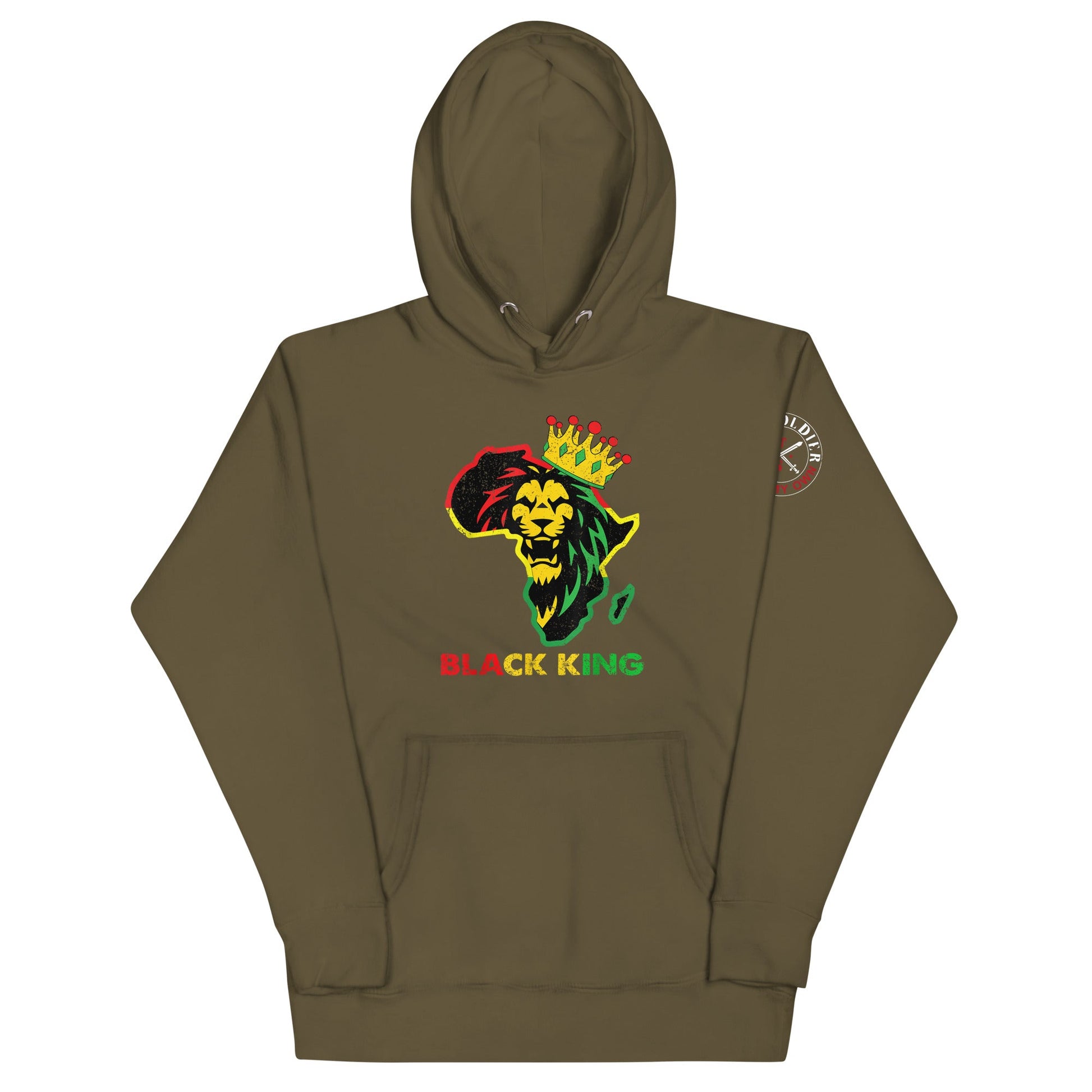 Tru Soldier Sportswear  Military Green / S Black King Hoodie