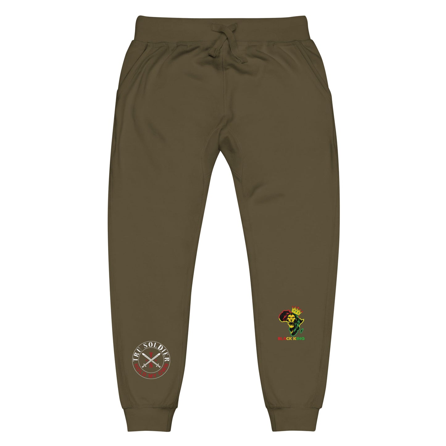 Tru Soldier Sportswear  Military Green / XS Black King fleece sweatpants