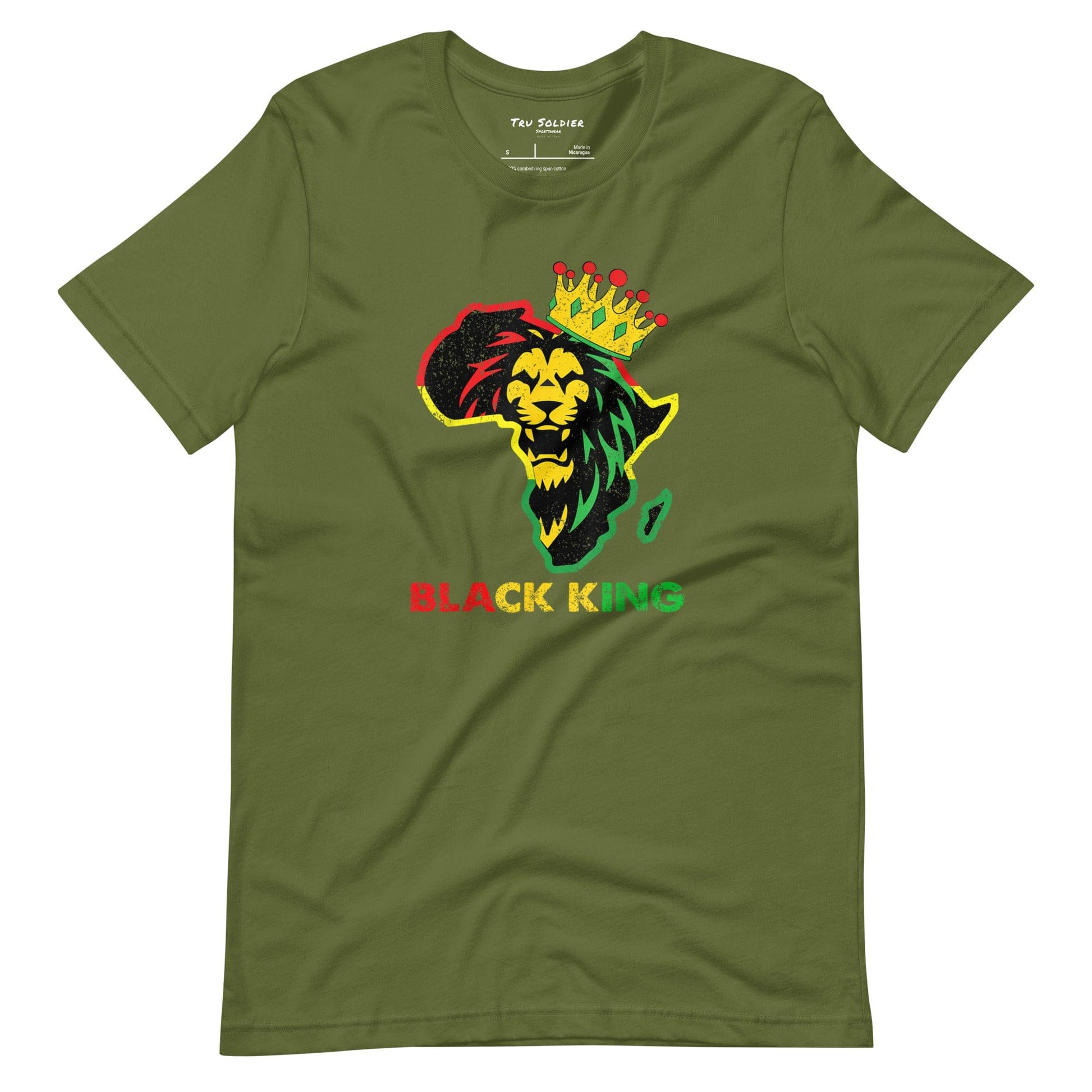 Tru Soldier Sportswear  Olive / S Black King t-shirt