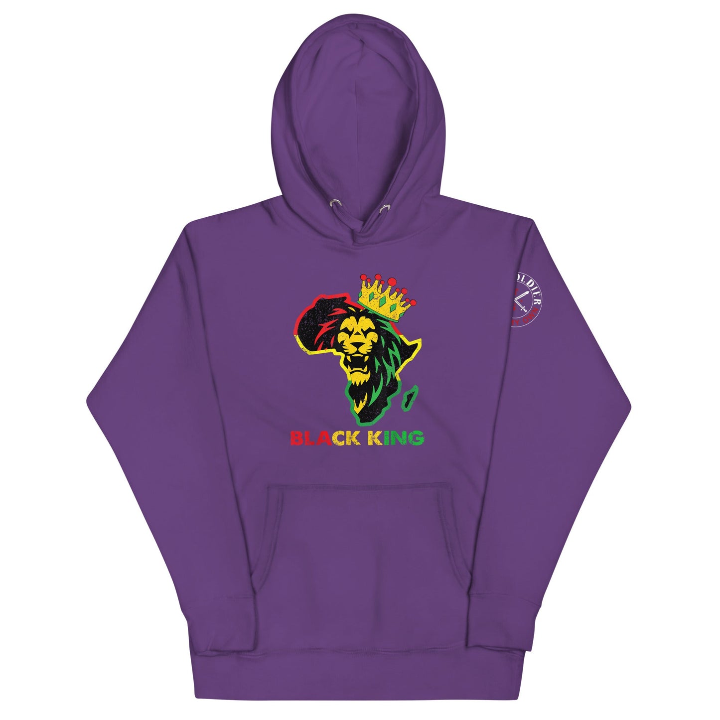 Tru Soldier Sportswear  Purple / S Black King Hoodie