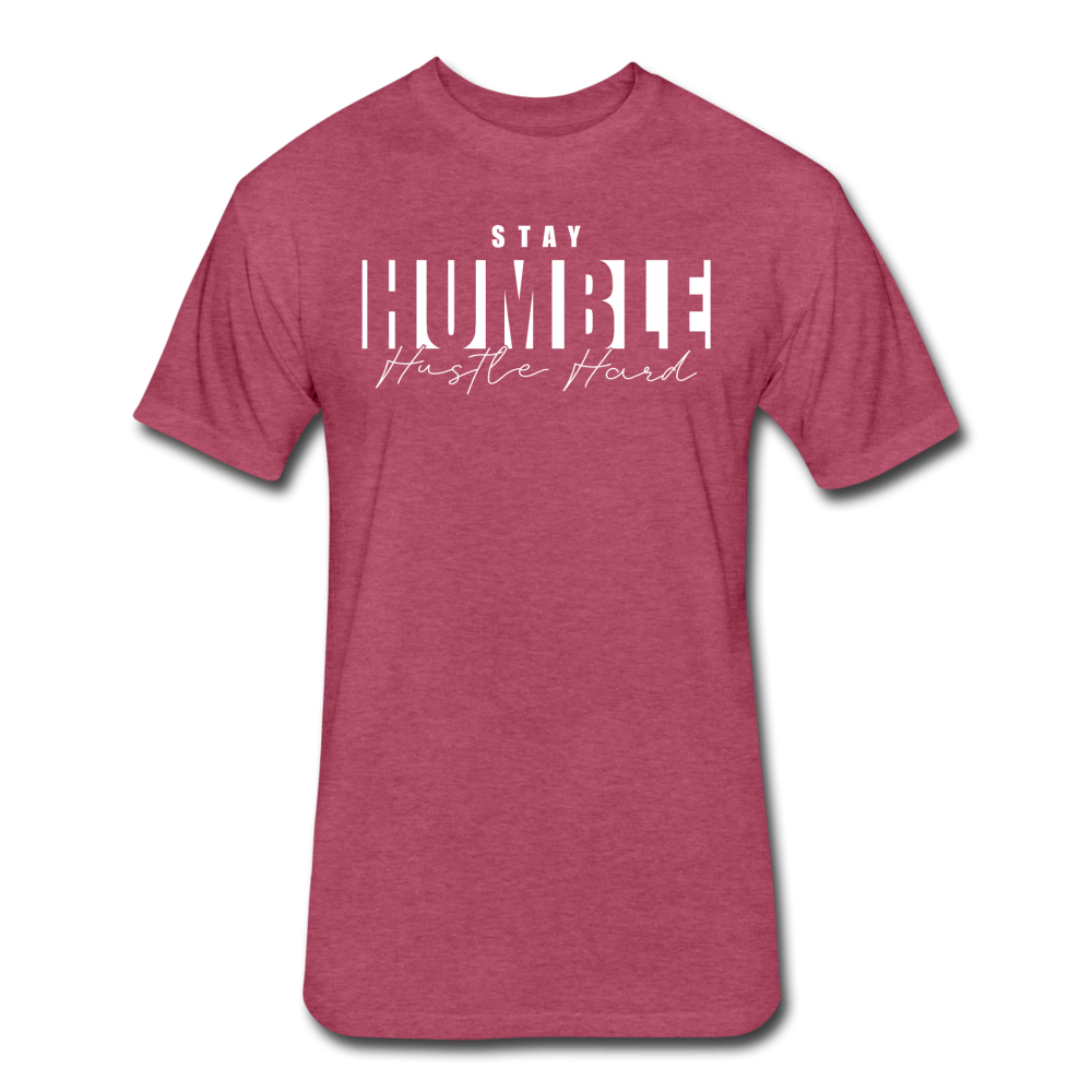SPOD Fitted Cotton/Poly T-Shirt | Next Level 6210 heather burgundy / S Stay Humble Hustle Hard T-Shirt