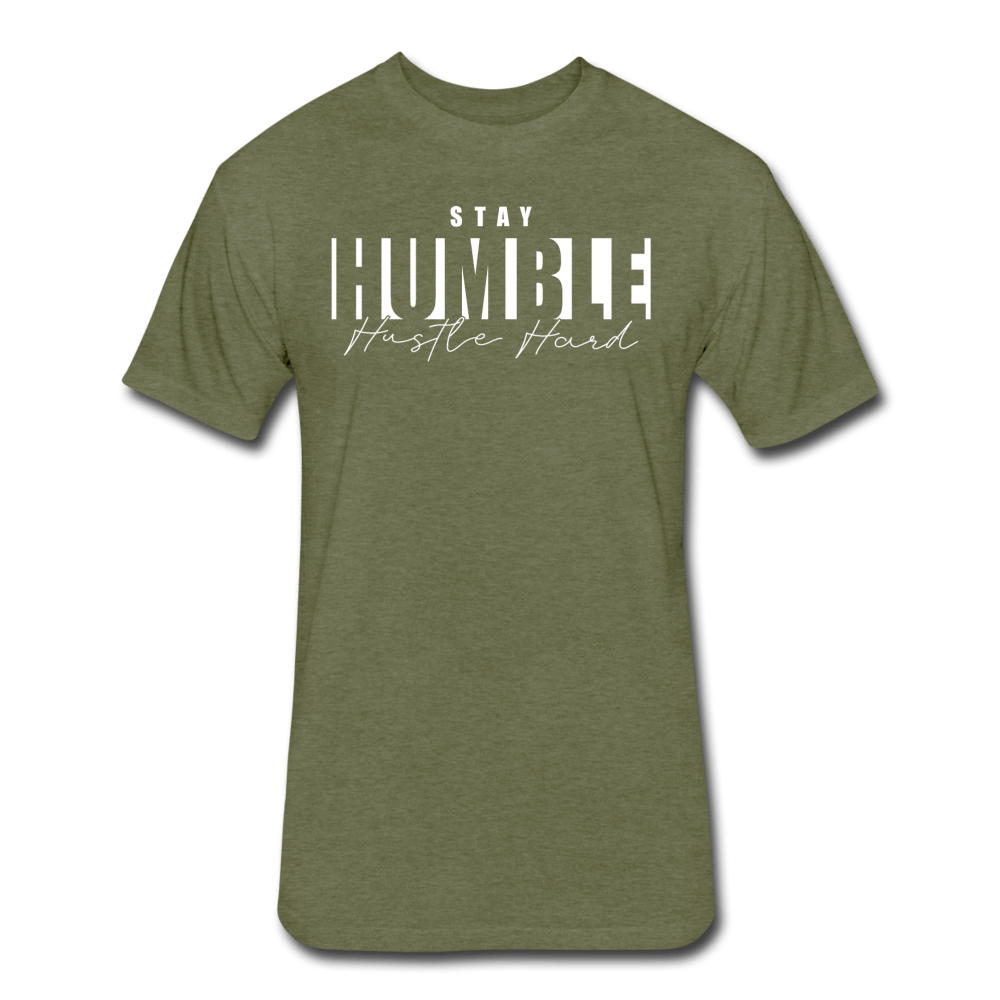 SPOD Fitted Cotton/Poly T-Shirt | Next Level 6210 heather military green / S Stay Humble Hustle Hard T-Shirt