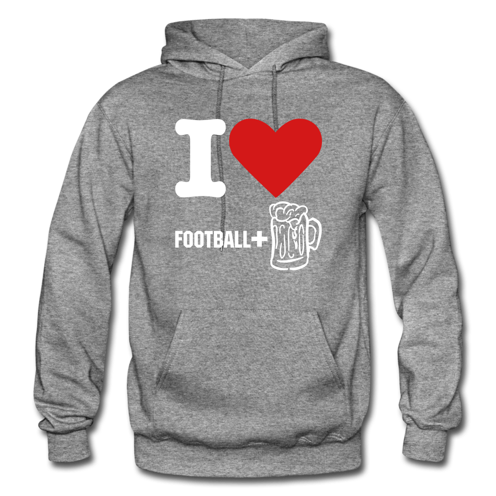 SPOD graphite heather / S I Love Football And Beer Hoodie