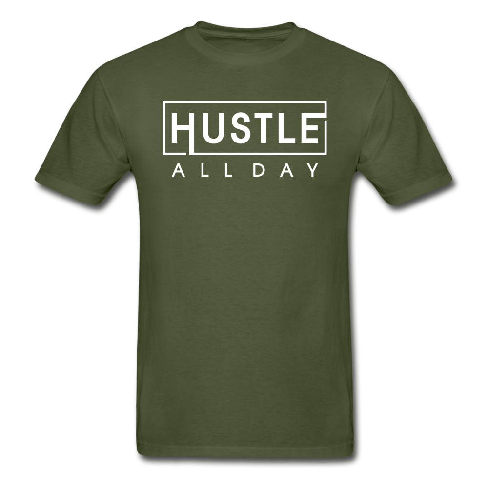 SPOD Hanes Adult Tagless T-Shirt | Hanes 5250 military green / S Hustle All Day T-Shirt
