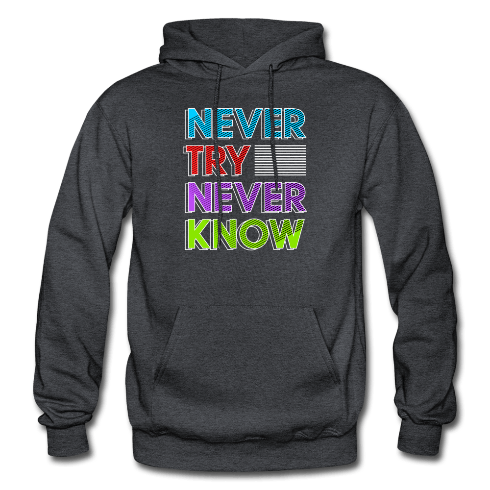 SPOD Heavy Blend Adult Hoodie | Gildan G18500 charcoal grey / S Never Try Never Know Hoodie