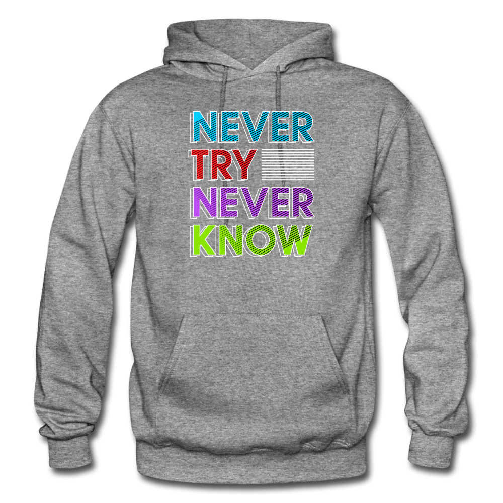 SPOD Heavy Blend Adult Hoodie | Gildan G18500 graphite heather / S Never Try Never Know Hoodie