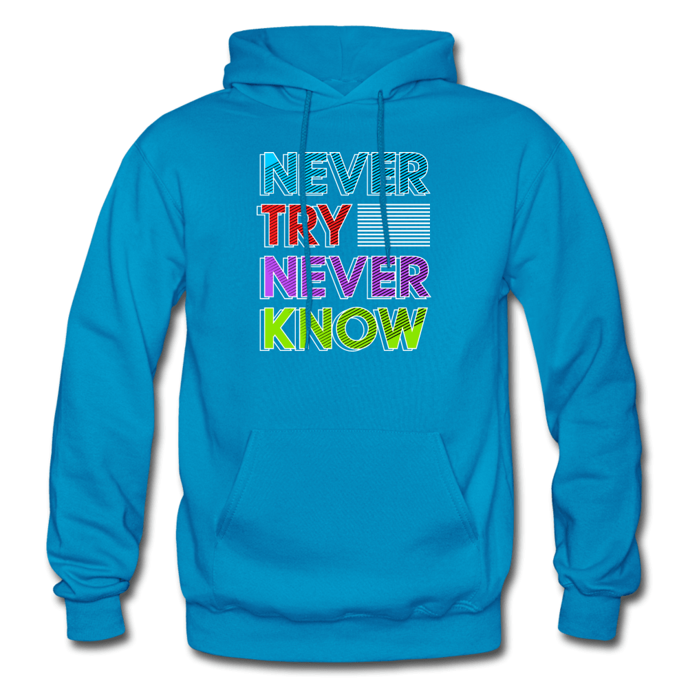 SPOD Heavy Blend Adult Hoodie | Gildan G18500 turquoise / S Never Try Never Know Hoodie