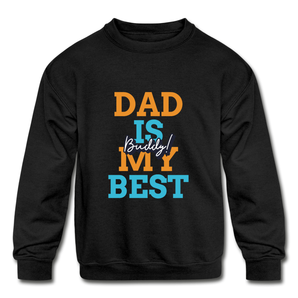 SPOD Kids' Crewneck Sweatshirt | Gildan 18000B black / S Kids' Dad Is My Beast Buddy  Crewneck Sweatshirt