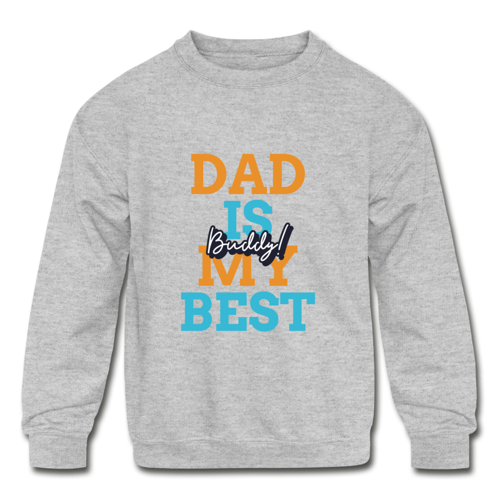 SPOD Kids' Crewneck Sweatshirt | Gildan 18000B heather gray / S Kids' Dad Is My Beast Buddy  Crewneck Sweatshirt