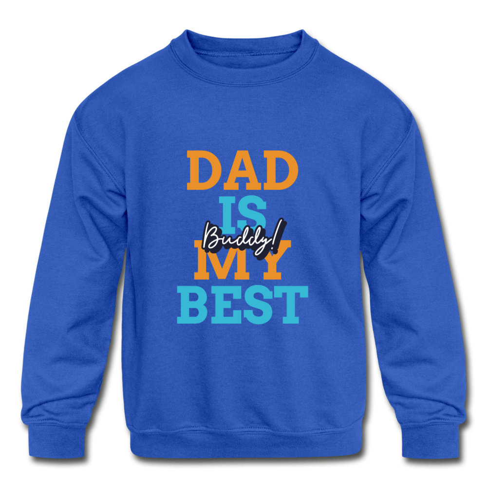 SPOD Kids' Crewneck Sweatshirt | Gildan 18000B royal blue / S Kids' Dad Is My Beast Buddy  Crewneck Sweatshirt