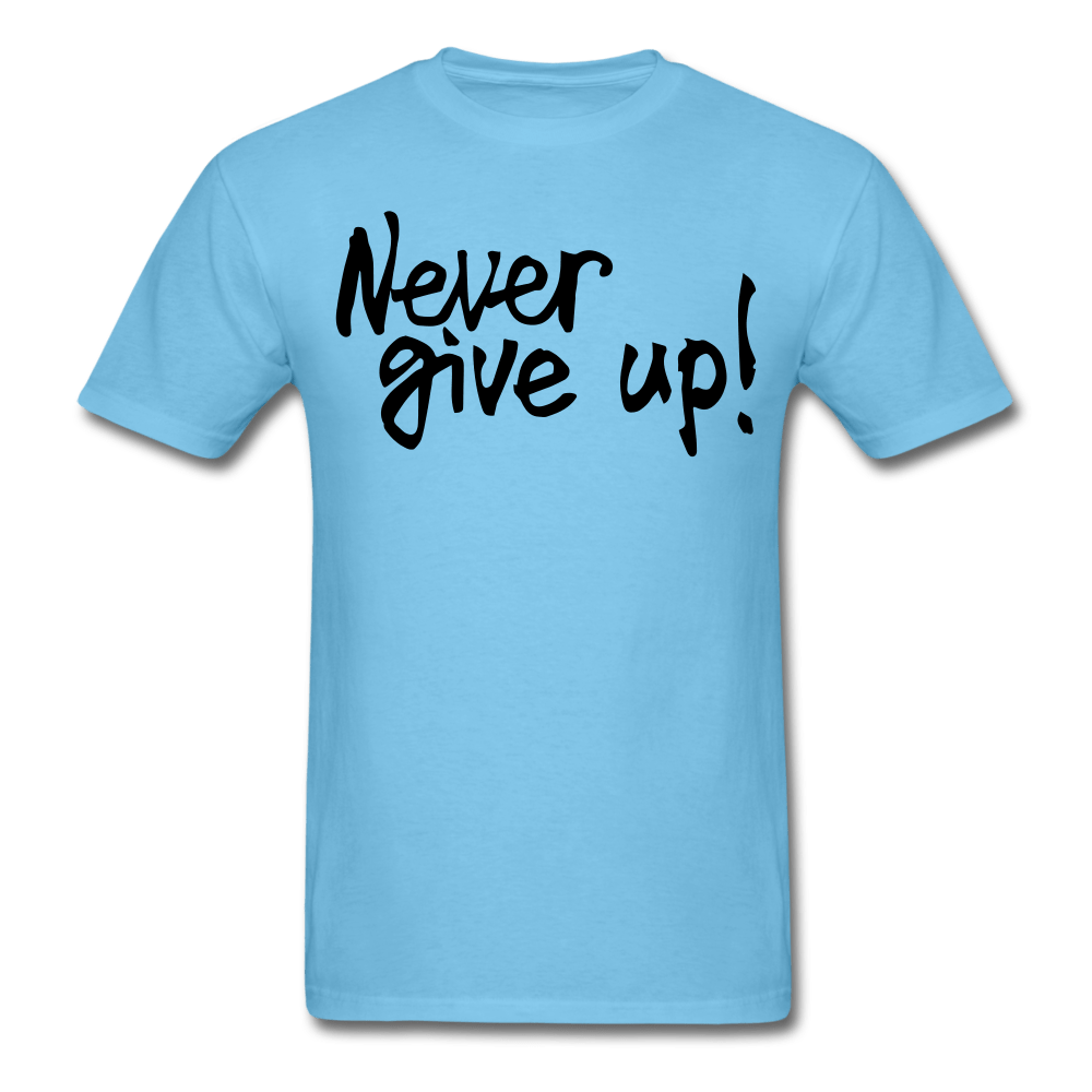 SPOD Men's T-Shirt aquatic blue / S Men's Never Give Up T-Shirt (Black Writing)