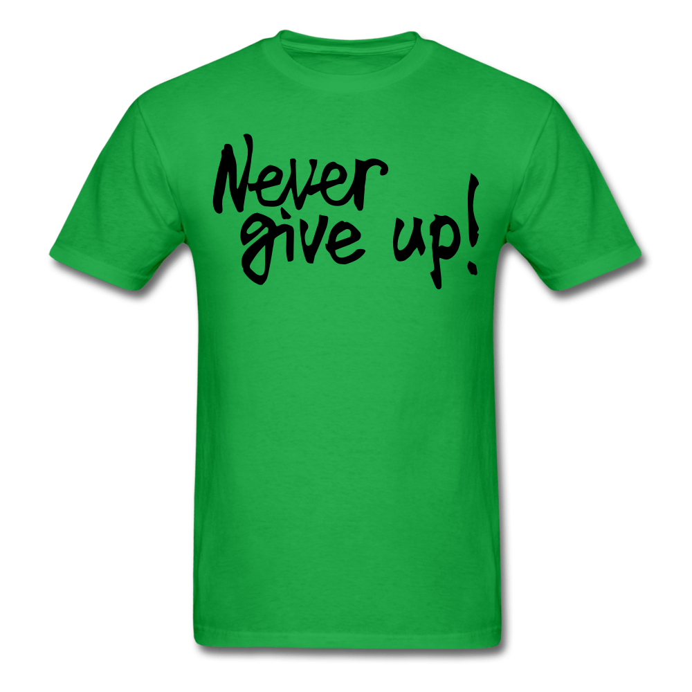 SPOD Men's T-Shirt bright green / S Men's Never Give Up T-Shirt (Black Writing)