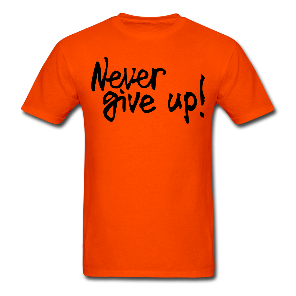 SPOD Men's T-Shirt orange / S Men's Never Give Up T-Shirt (Black Writing)