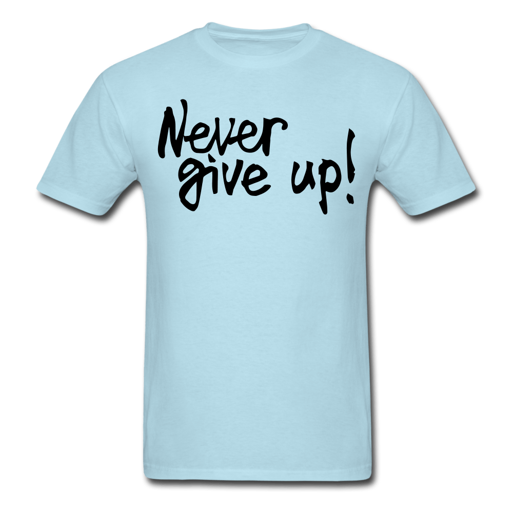 SPOD Men's T-Shirt powder blue / S Men's Never Give Up T-Shirt (Black Writing)