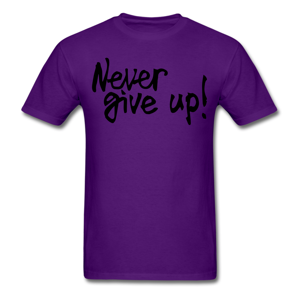 SPOD Men's T-Shirt purple / S Men's Never Give Up T-Shirt (Black Writing)
