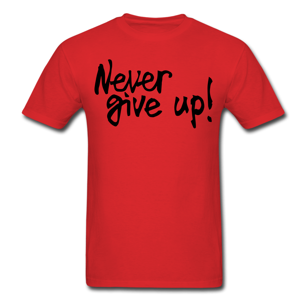 SPOD Men's T-Shirt red / S Men's Never Give Up T-Shirt (Black Writing)