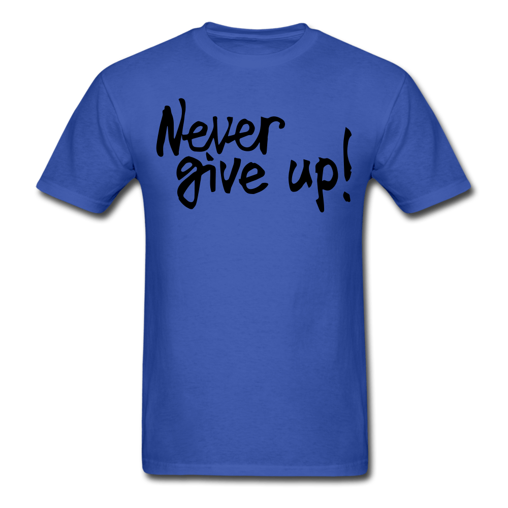 SPOD Men's T-Shirt royal blue / S Men's Never Give Up T-Shirt (Black Writing)