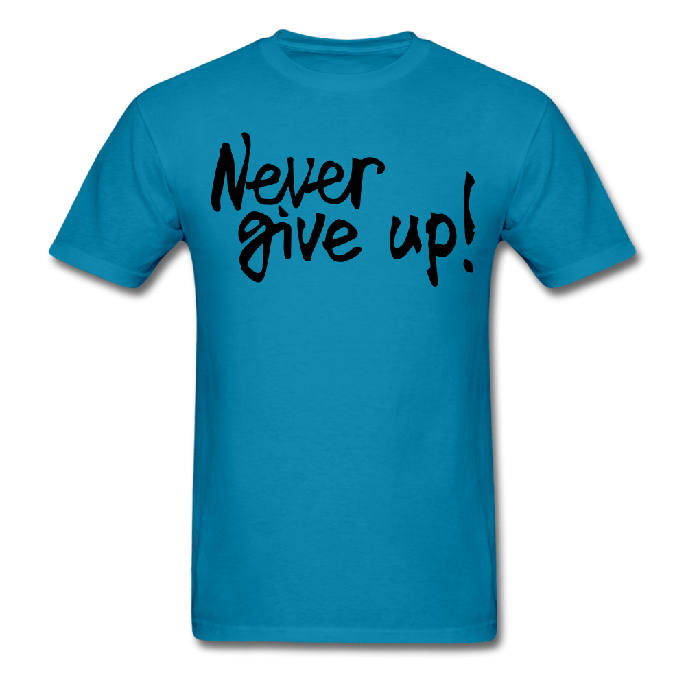 SPOD Men's T-Shirt turquoise / S Men's Never Give Up T-Shirt (Black Writing)