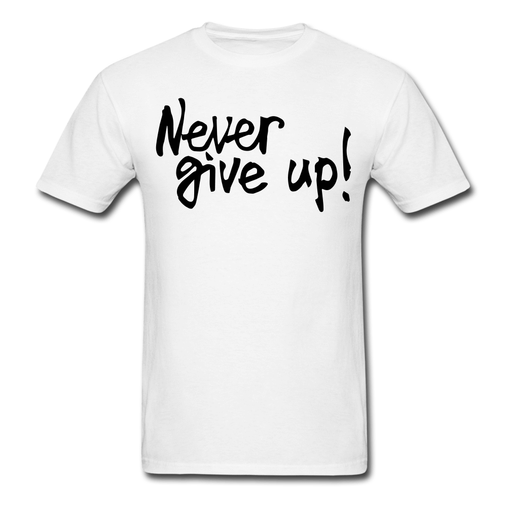 SPOD Men's T-Shirt white / S Men's Never Give Up T-Shirt (Black Writing)