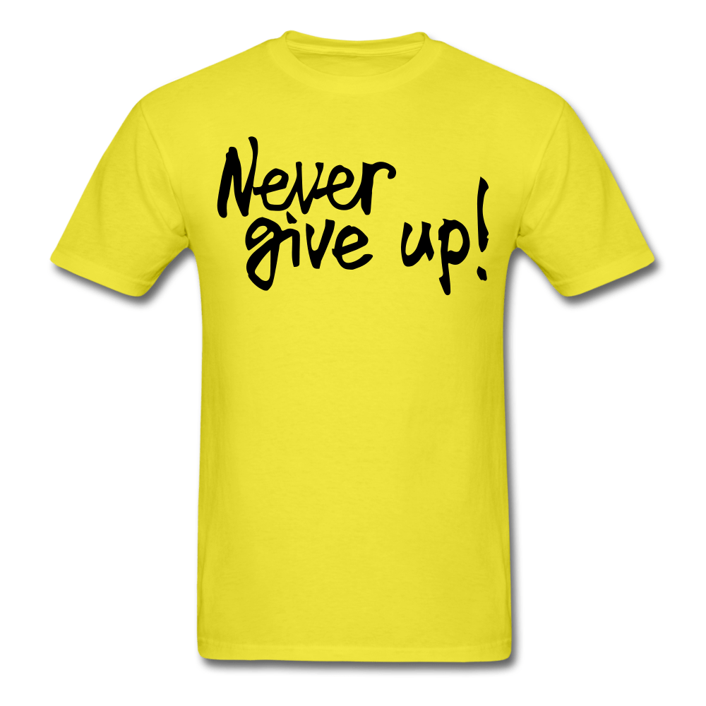 SPOD Men's T-Shirt yellow / S Men's Never Give Up T-Shirt (Black Writing)