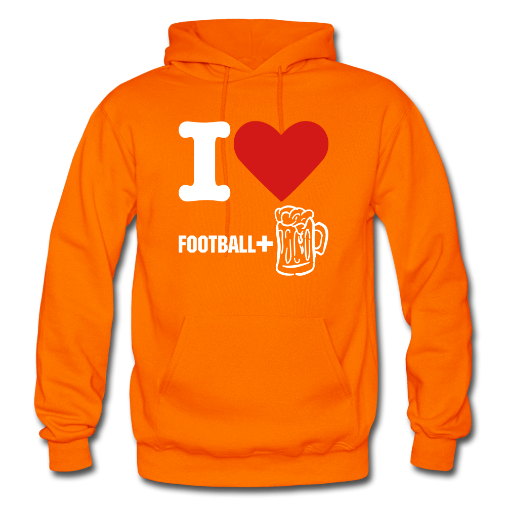 SPOD orange / S I Love Football And Beer Hoodie