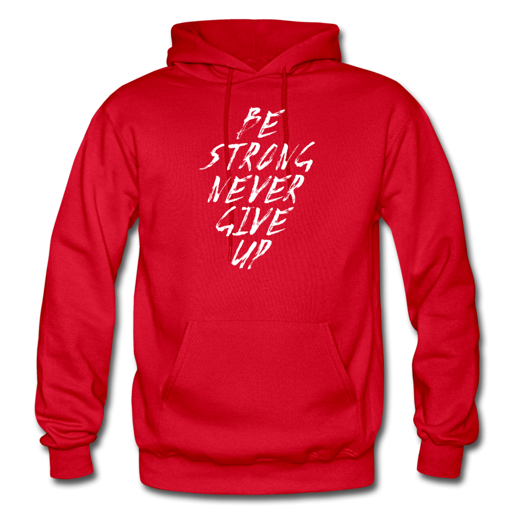 SPOD red / S Be Strong Never Give Up Hoodie
