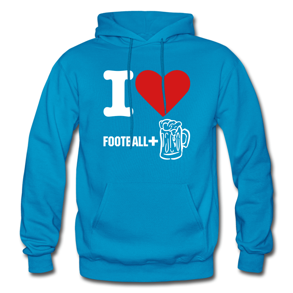 SPOD turquoise / S I Love Football And Beer Hoodie