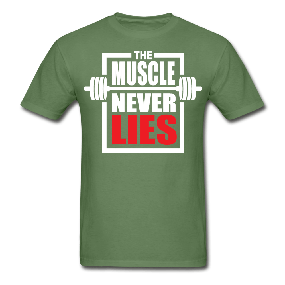 SPOD Ultra Cotton Adult T-Shirt | Gildan G2000 military green / S The Muscle Never Lies T-Shirt