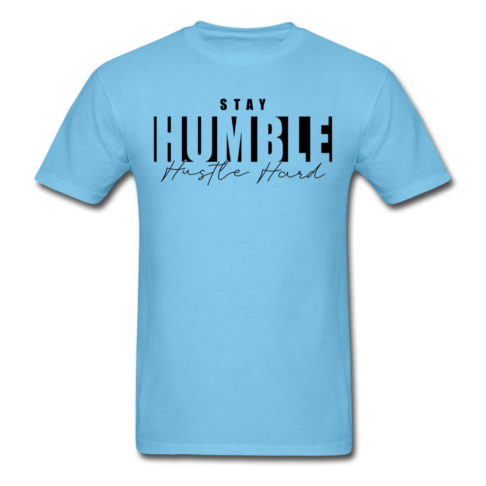 SPOD Unisex Classic T-Shirt | Fruit of the Loom 3930 aquatic blue / S Stay Humble Hustle Hard T-Shirt (BLK PRINT)