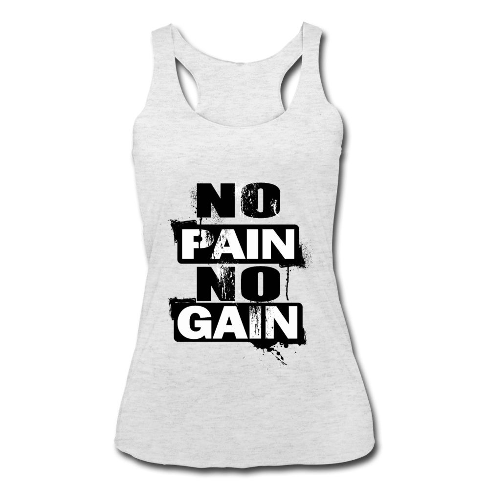 SPOD Women’s Tri-Blend Racerback Tank | Next Level 6733 heather white / S Women’s No Pain No Gain Racerback Tank