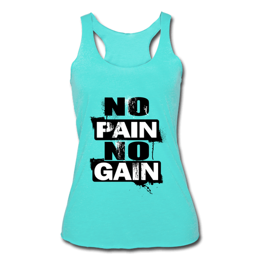 SPOD Women’s Tri-Blend Racerback Tank | Next Level 6733 turquoise / S Women’s No Pain No Gain Racerback Tank