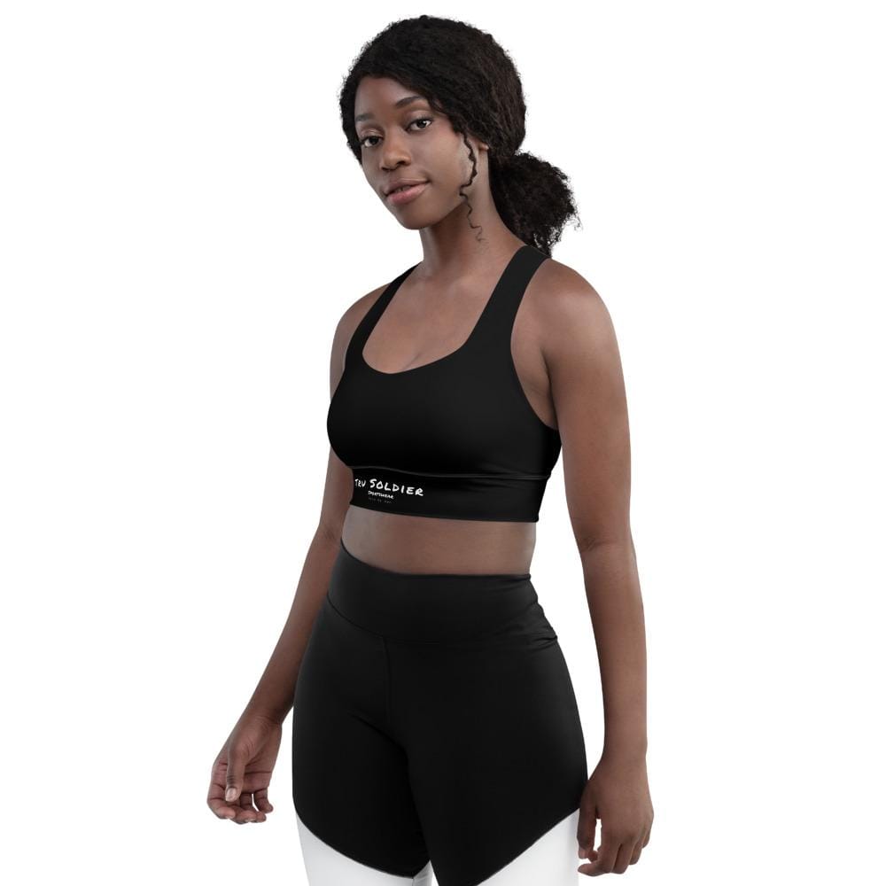 Tru Soldier Sportswear  Black Signature Longline sports bra