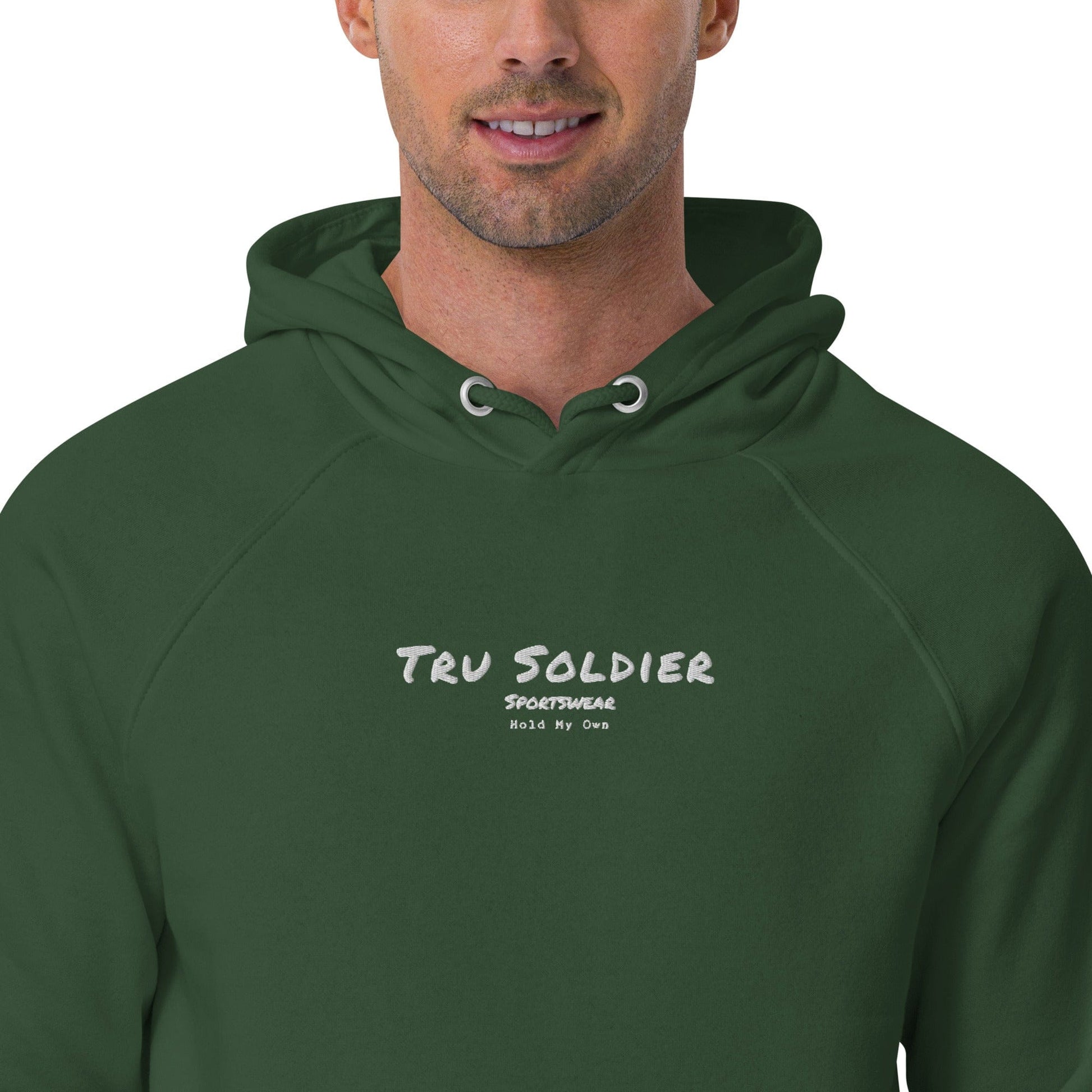 Tru Soldier Sportswear  Bottle green / XS Eco Embroidered Hoodie