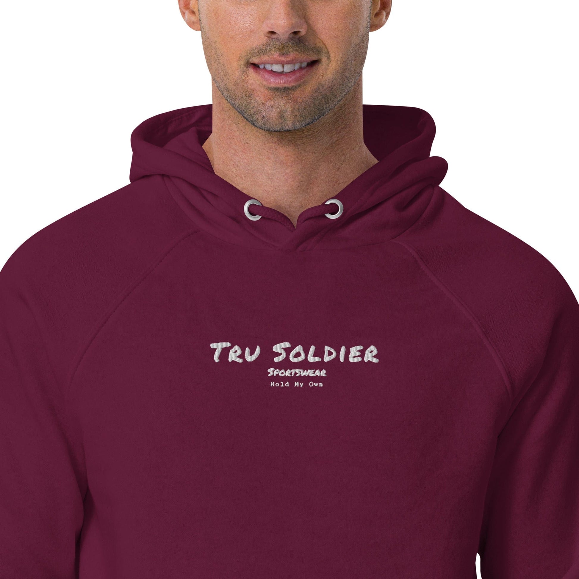 Tru Soldier Sportswear  Burgundy / XS Eco Embroidered Hoodie